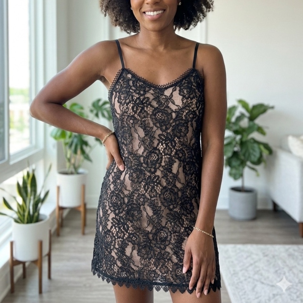 Black Lace Slip Nightdress - Women Intimates & Sleepwear